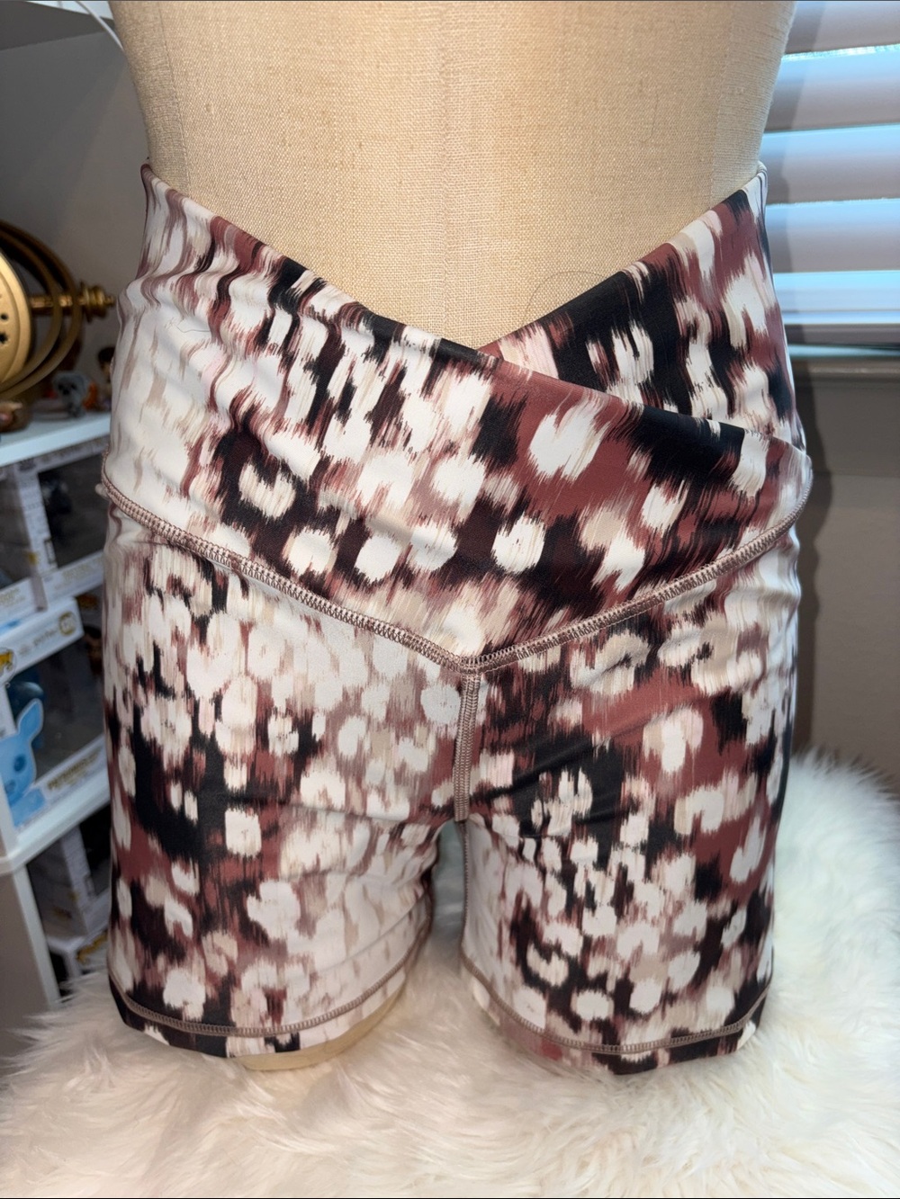 Stylish Abstract Brown & White Home Accent Pouf